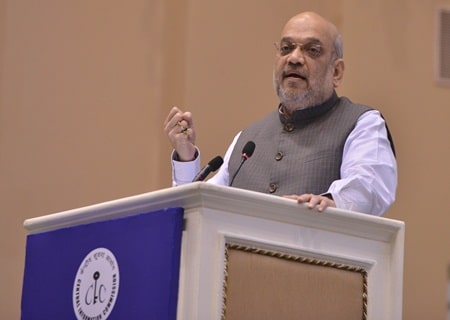 <p>New Delhi: Union Home Minister Amit Shah addresses at the 14th Annual Convention of the Central Information Commission (CIC) in New Delhi on Oct 12, 2019. </p>

