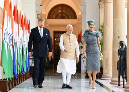 <p>New Delhi: Prime Minister Narendra Modi meets Netherlands King Willem-Alexander and Queen Maxima at Hyderabad House, in New Delhi on Oct 14, 2019.</p>
