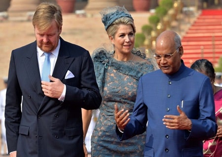<p>New Delhi: President Ram Nath Kovind in a conversation with Netherlands King Willem-Alexander and Queen Maxima during a ceremonial reception accorded to them at Rashtrapati Bhavan…