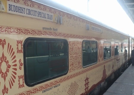<p>New Delhi: The Buddhist Circuit special train reintroduced by the Indian Railways, during media preview at Safdarjung railway station in New Delhi on Oct 18, 2019. </p>
