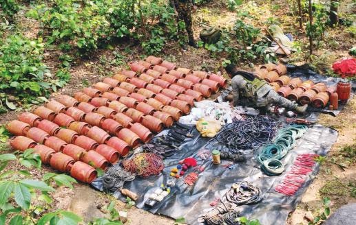 Huge quantity of IEDs and ammunitions recovered from Budha Pahar