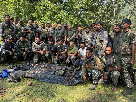 jharkhand-police-crpf-recover-large-quantity-of-weapons-from-maoist-camp-in-hazaribagh