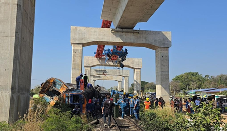Crane Collapse Derails Passenger Train in Thailand, 22 Killed