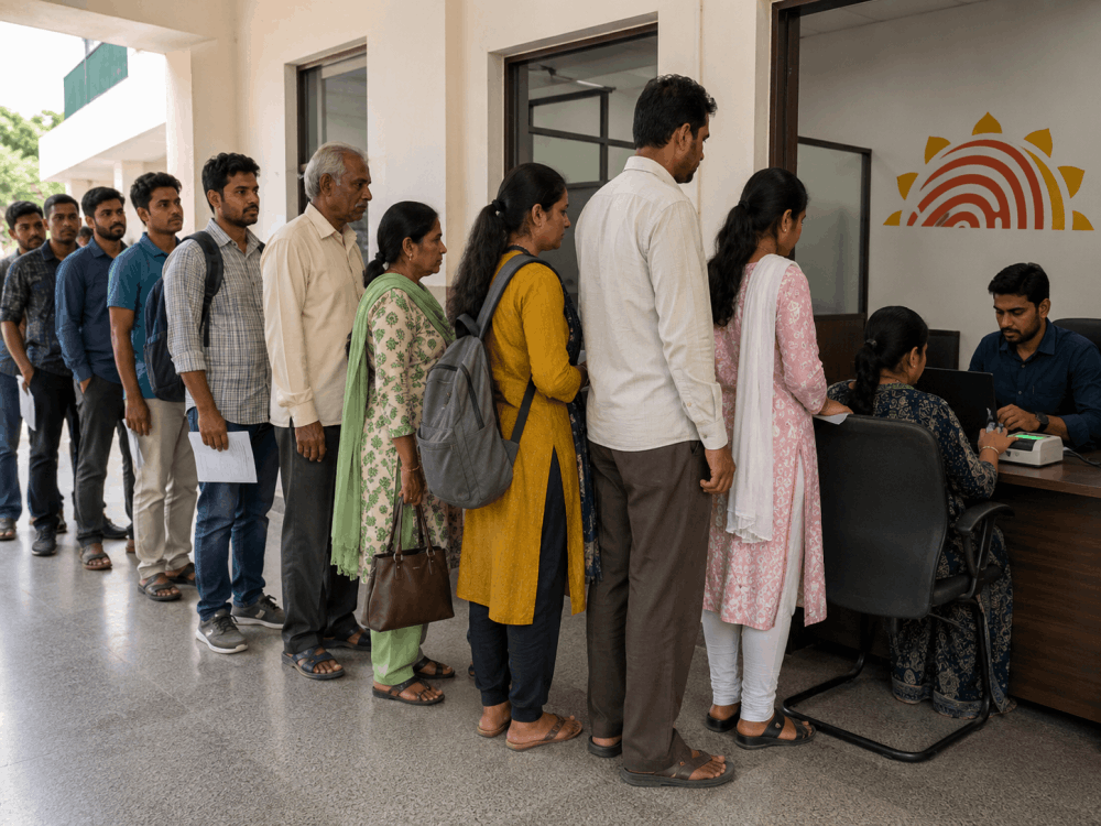 long-queues-at-ranchi-aadhaar-centre-as-residents-struggle-to-update-details