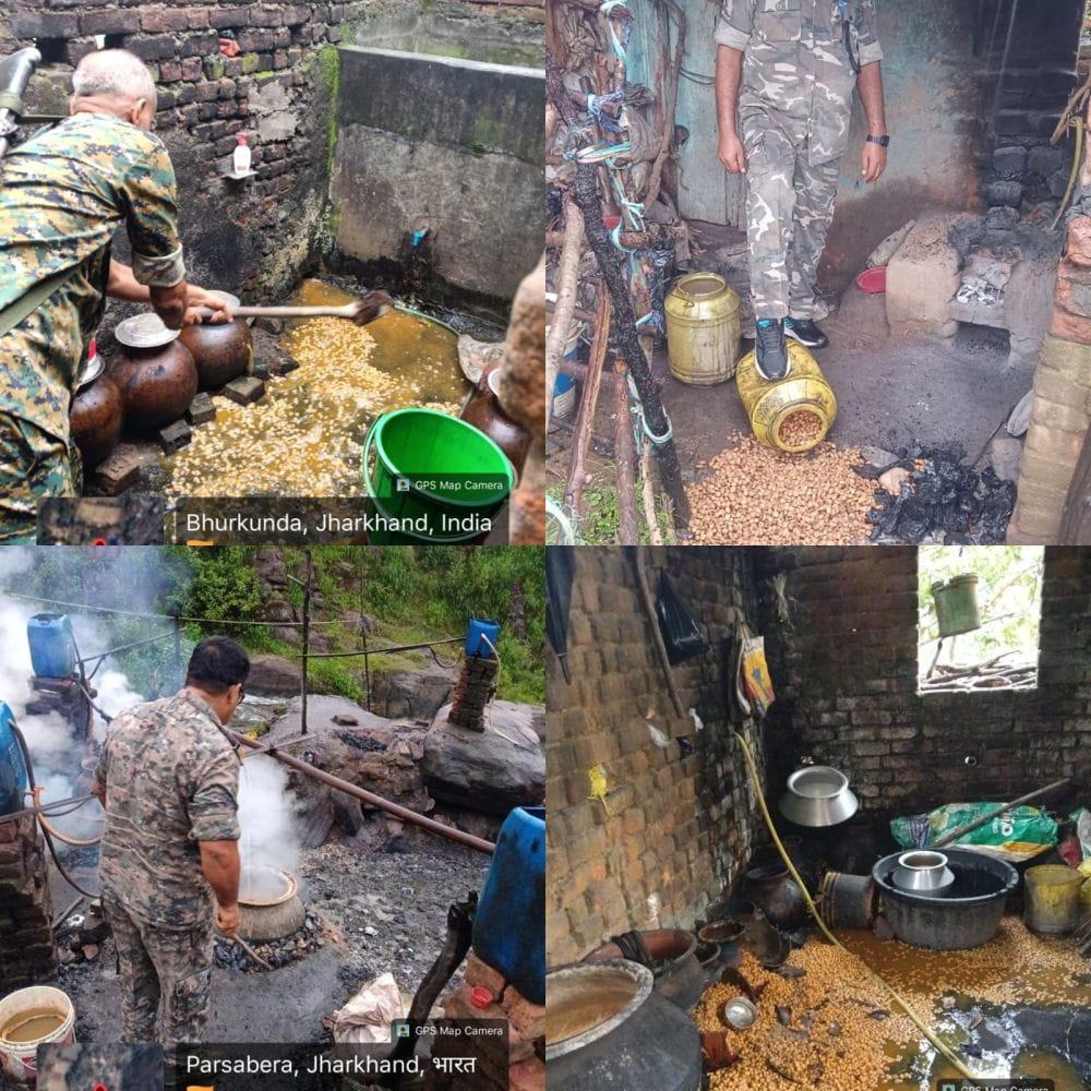 police-destroy-450-kg-of-fermented-mahua-stock-in-crackdown-across-three-ramgarh-areas