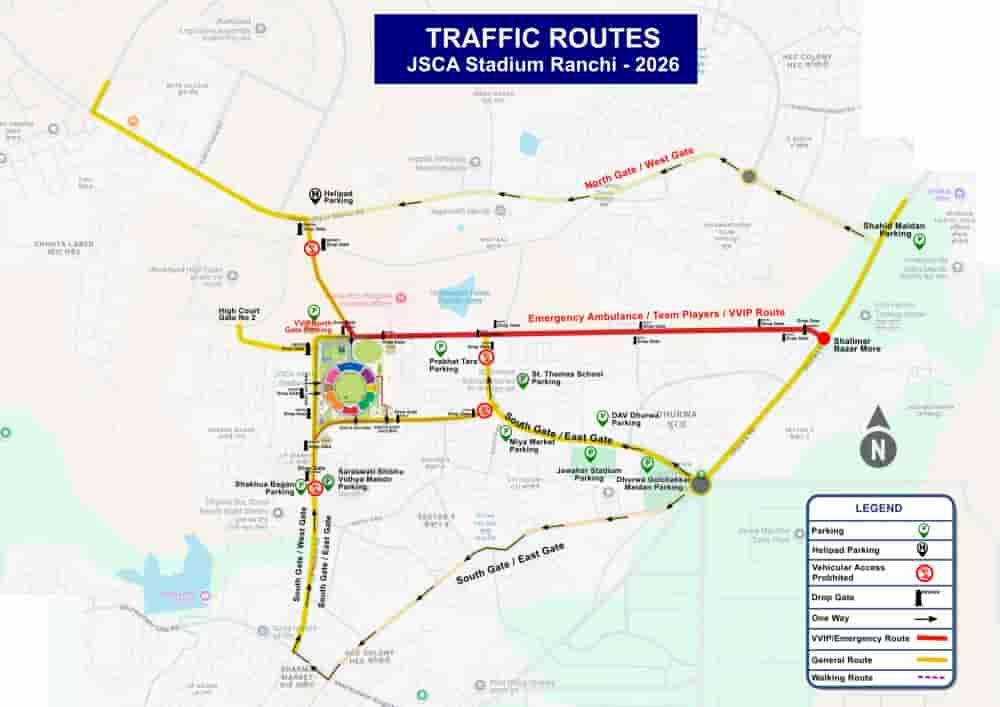india-west-indies-t20-ranchi-traffic-routes-changed-heavy-vehicles-barred-from-city