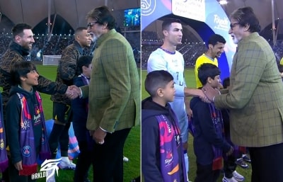 Big B meets Ronaldo, Messi before PSG vs Saudi All-Star XI match, netizens go crazy