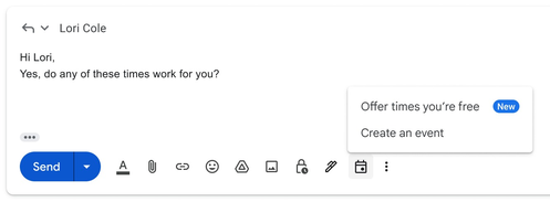 Google rolling out feature to let users negotiate time directly in Gmail