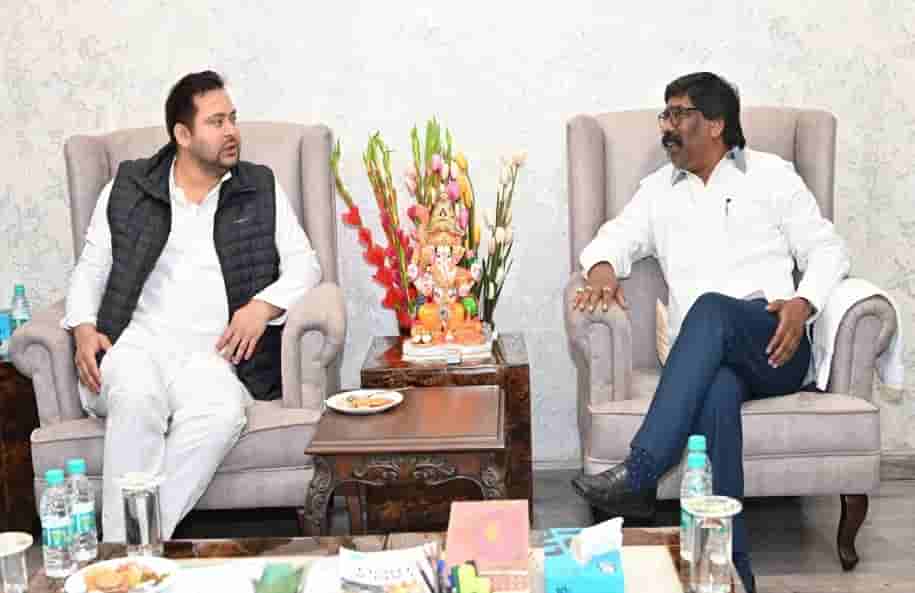 With eye on 2024 Tejashwi Yadav reaches Jharkhand, holds courtesy meet with CM