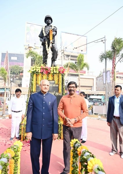 Governor & Chief Minister pays tributes Dr Rajendra Prasad and Paramveer Albert Ekka
