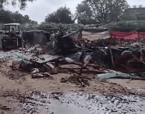 Over 200 shanties belonging to suspects involved in Nuh violence demolished