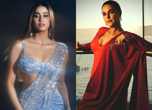 STARS & STYLE: Janhvi shines bright in blue, Neha's ready in red for 'shosha'