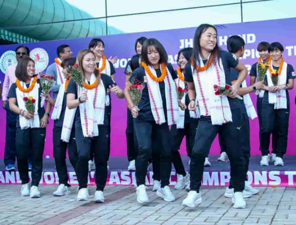 Women's Asian Hockey Championship: Japan's team reached Ranchi, danced to the beats of drums