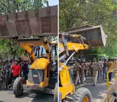 Demolition drive underway at Delhi's Mangolpuri