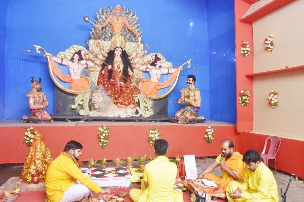Chaiti Durga Puja Pandal was grandly inaugurated on Mahaspatmi on Navratri Festival