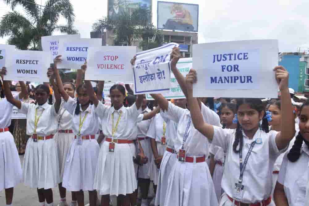 Demonstration of tribal women's organizations regarding Manipur incident, demand for PM's resignation