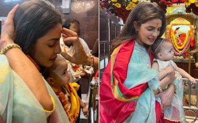 Priyanka Chopra seeks blessings at Siddivinayak temple with daughter