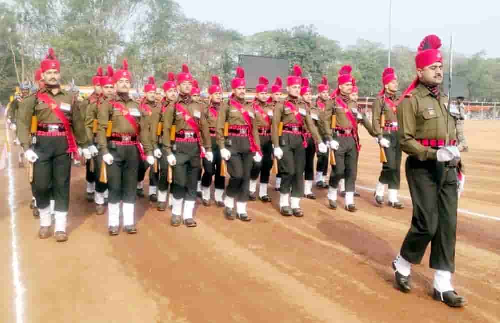 Full dress rehearsal at Morhabadi ground for Republic Day celebrations